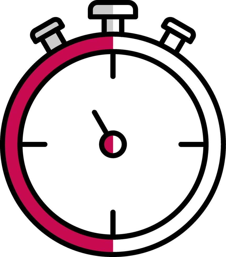 Stopwatch Filled Half Cut Icon vector