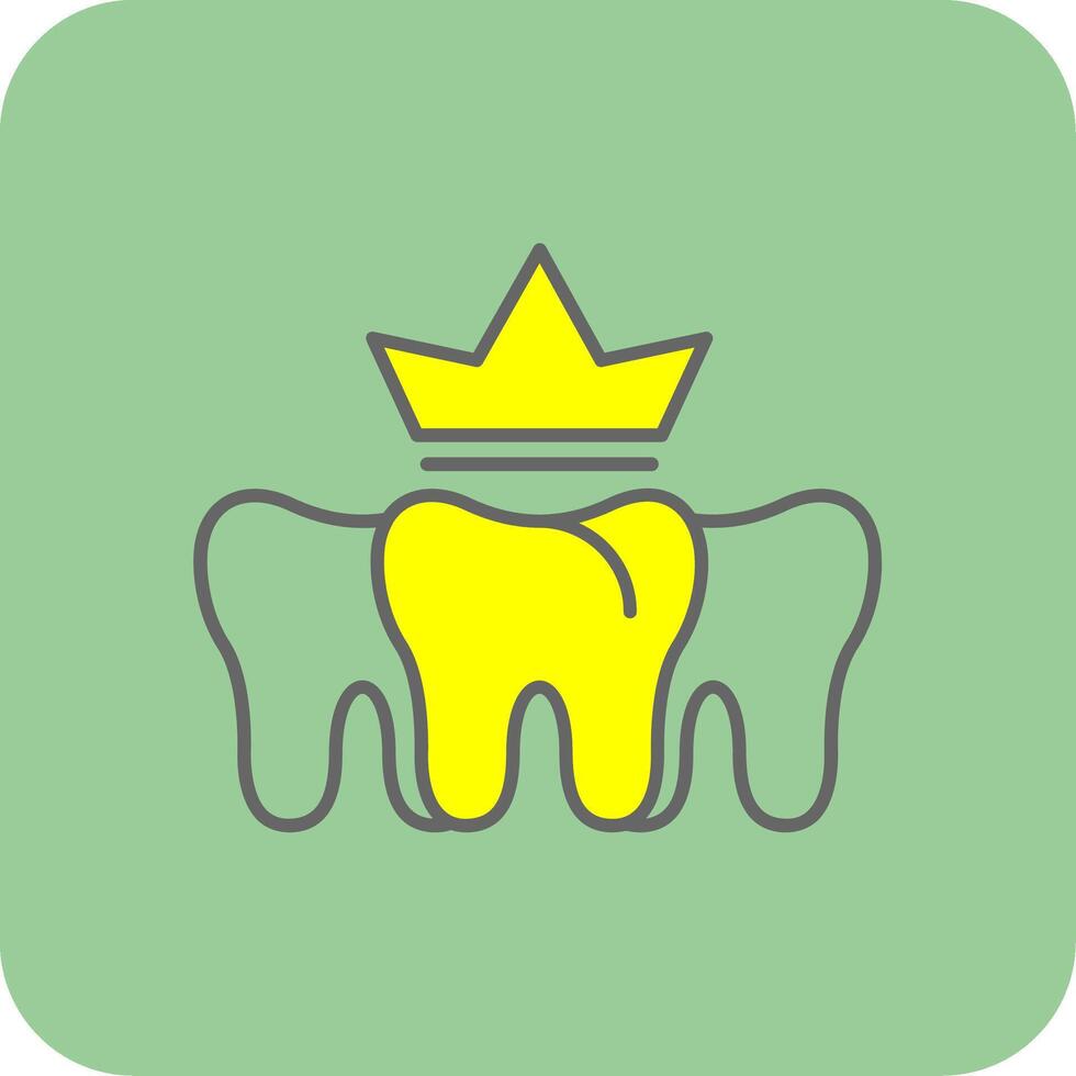 dental corona lleno amarillo icono vector