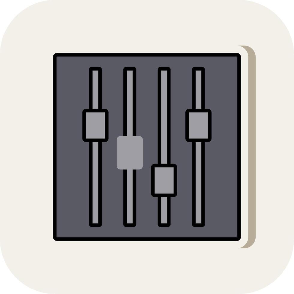 Faders Line Filled White Shadow Icon vector