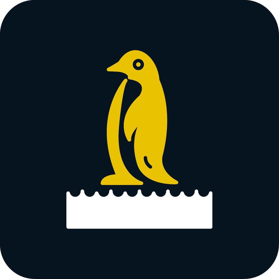 icono de dos colores de glifo de pingüino vector