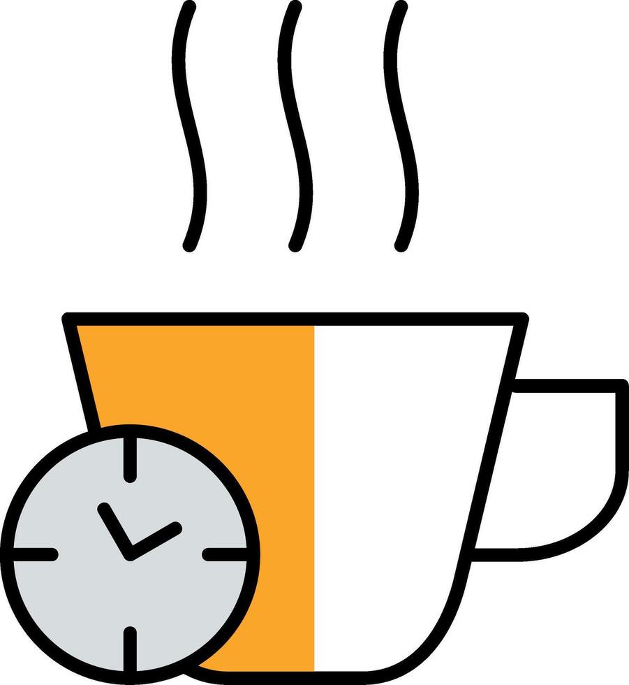 Break Time Filled Half Cut Icon vector