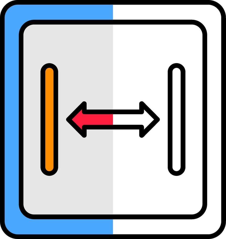Size Filled Half Cut Icon vector