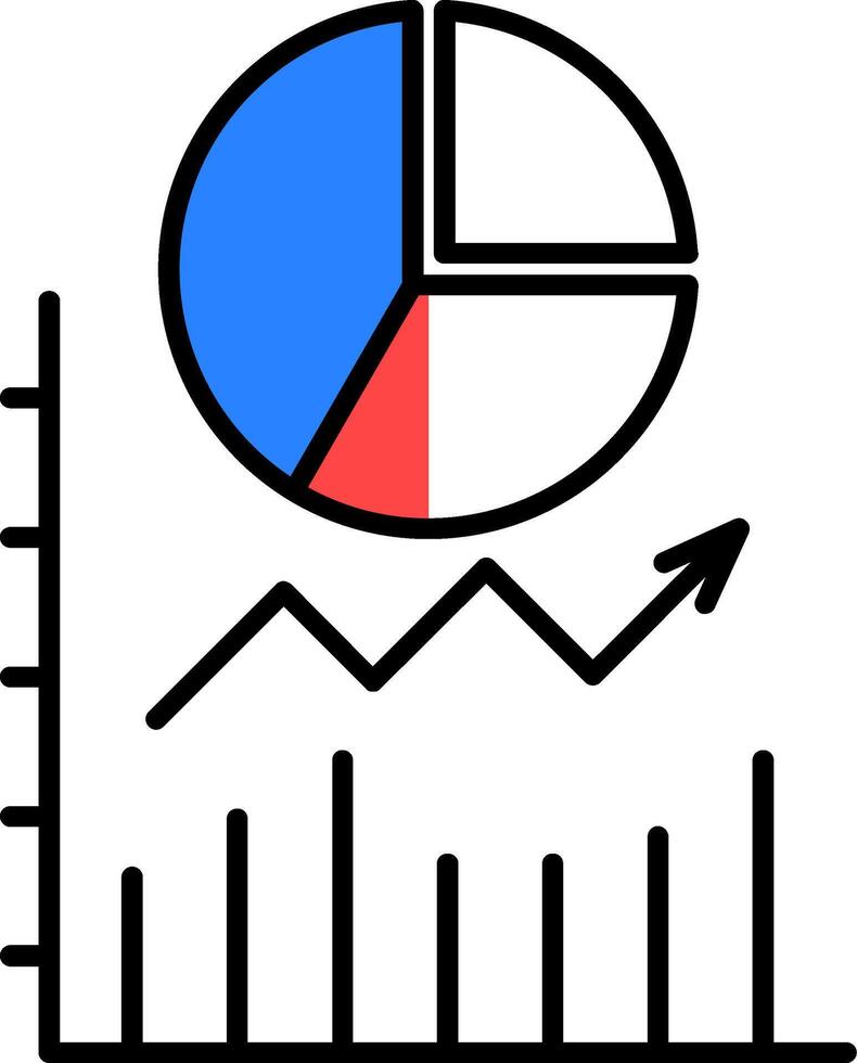 Pie Chart Filled Half Cut Icon vector