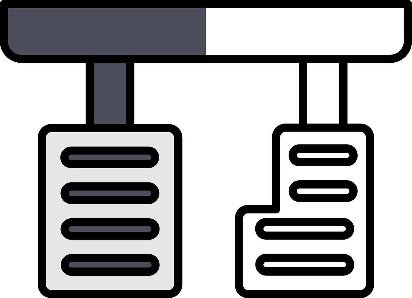 Pedals Filled Half Cut Icon vector