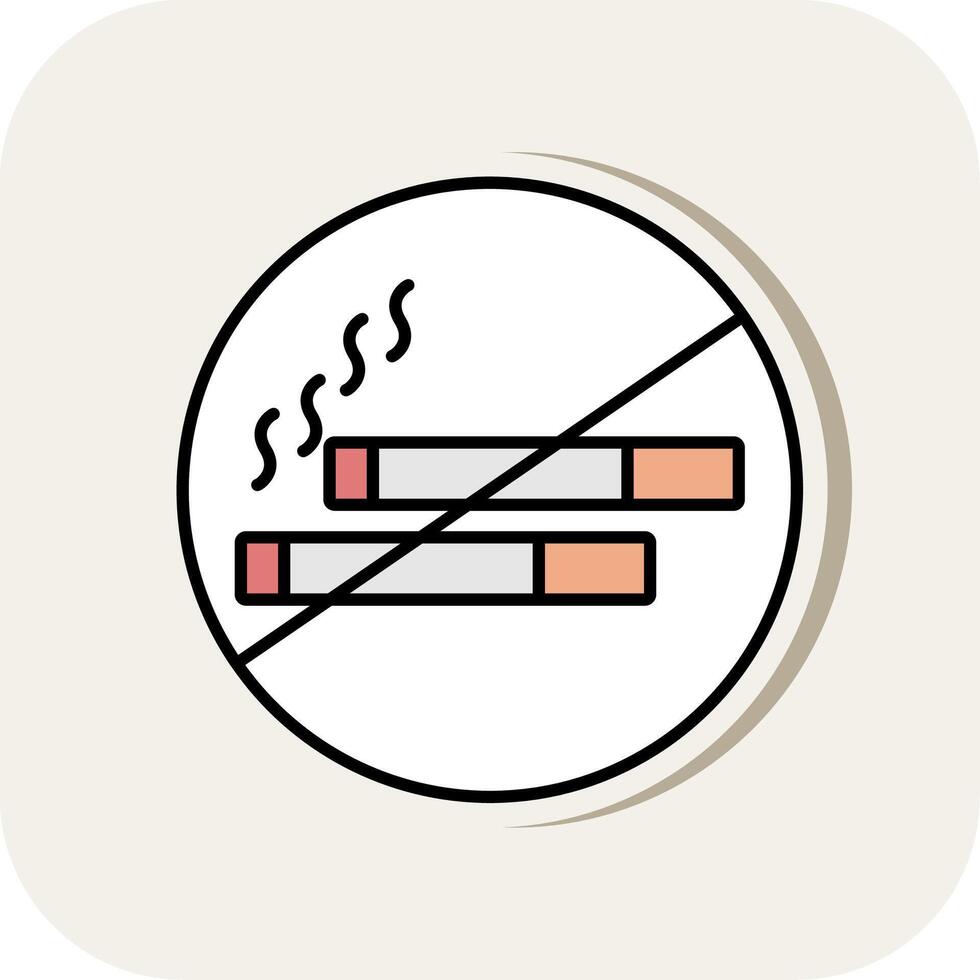 No Smoking Line Filled White Shadow Icon vector