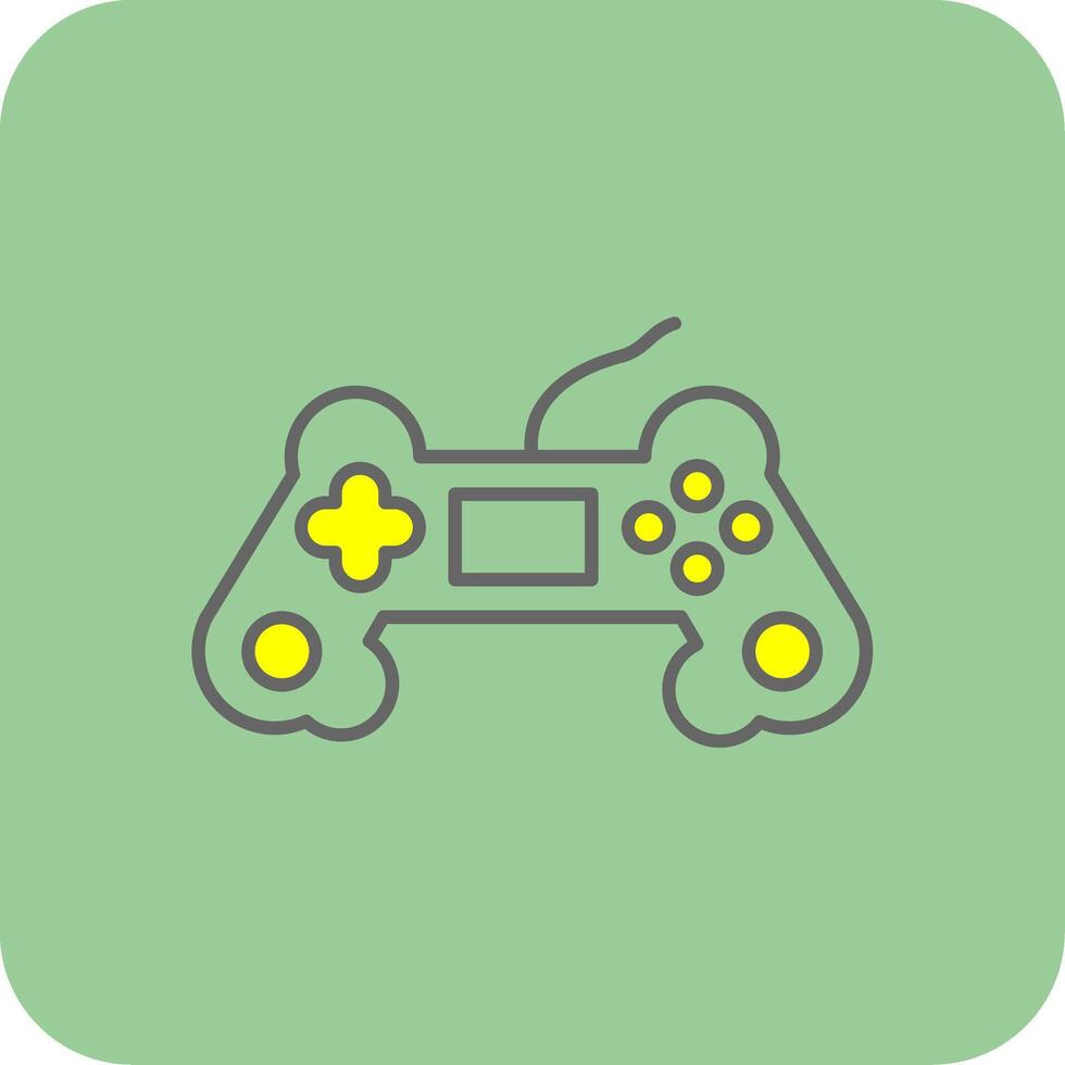 juego controlador lleno amarillo icono vector