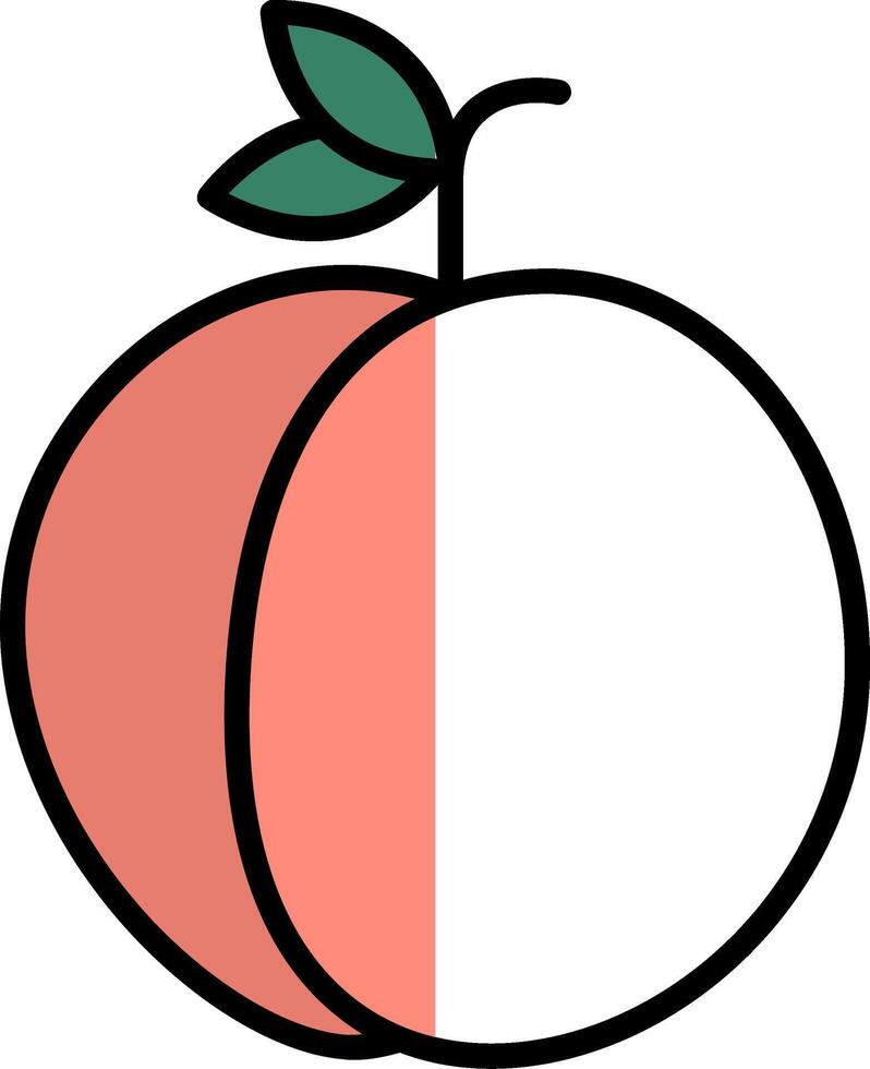 Peach Filled Half Cut Icon vector