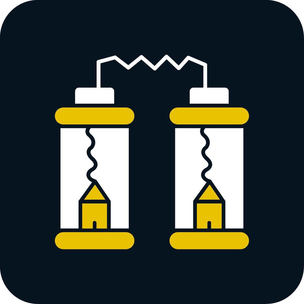 Teleport Glyph Two Color Icon vector