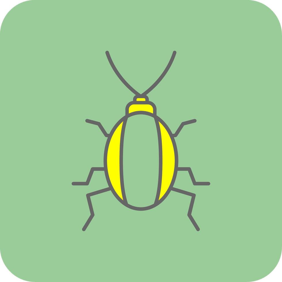 Cockroach Filled Yellow Icon vector