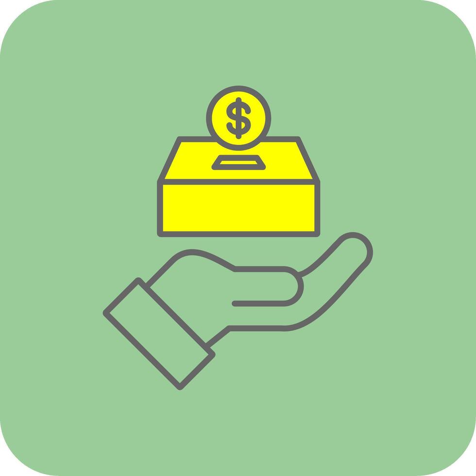 Donate Filled Yellow Icon vector