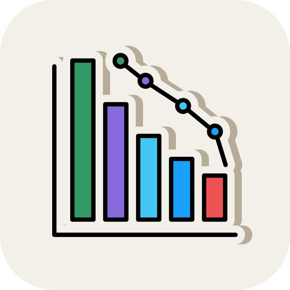 Decrease Line Filled White Shadow Icon vector