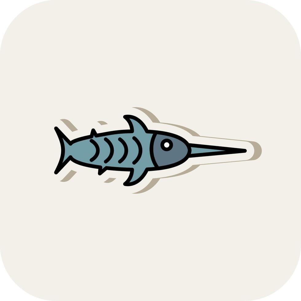 Narwhal Line Filled White Shadow Icon vector