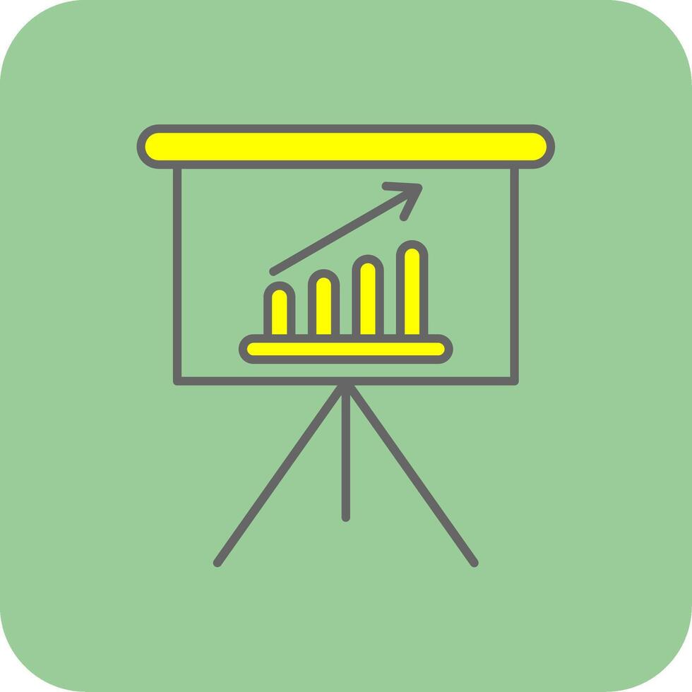 Presentation Filled Yellow Icon vector