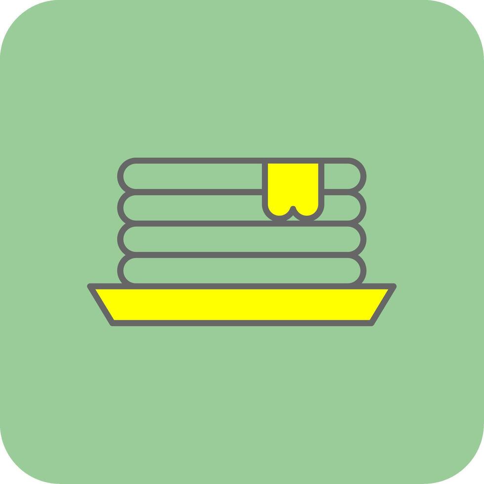 Pancake Filled Yellow Icon vector