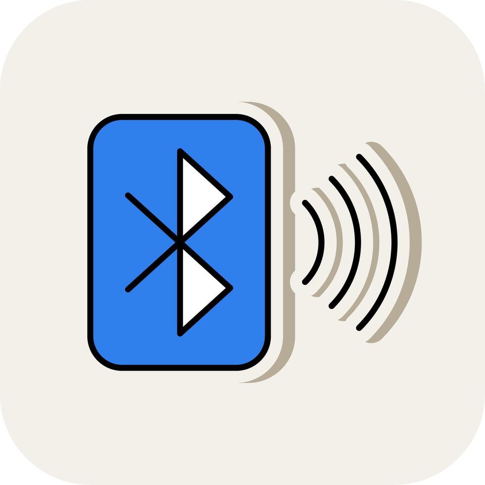 Bluetooth Line Filled White Shadow Icon vector