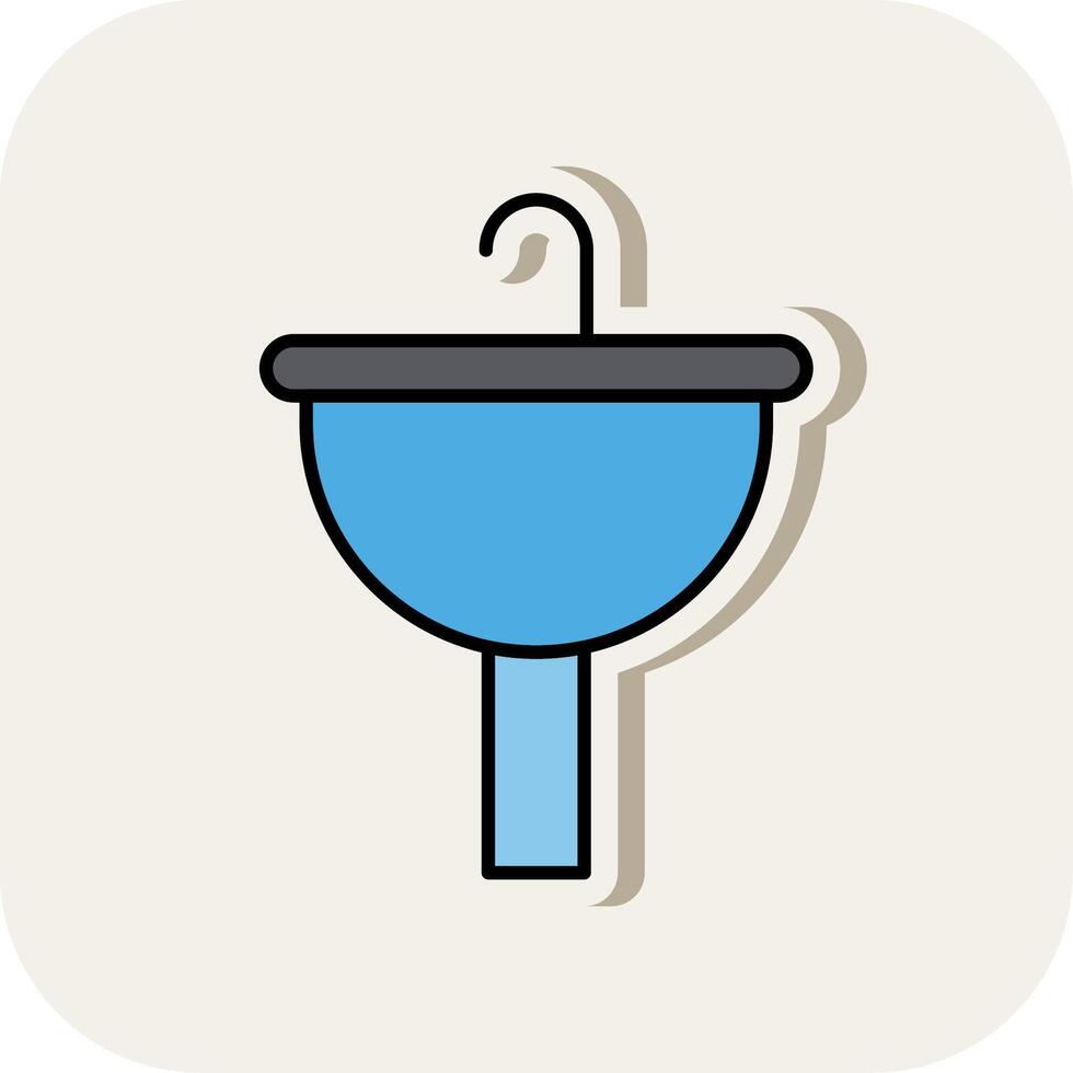 Sinking Line Filled White Shadow Icon vector