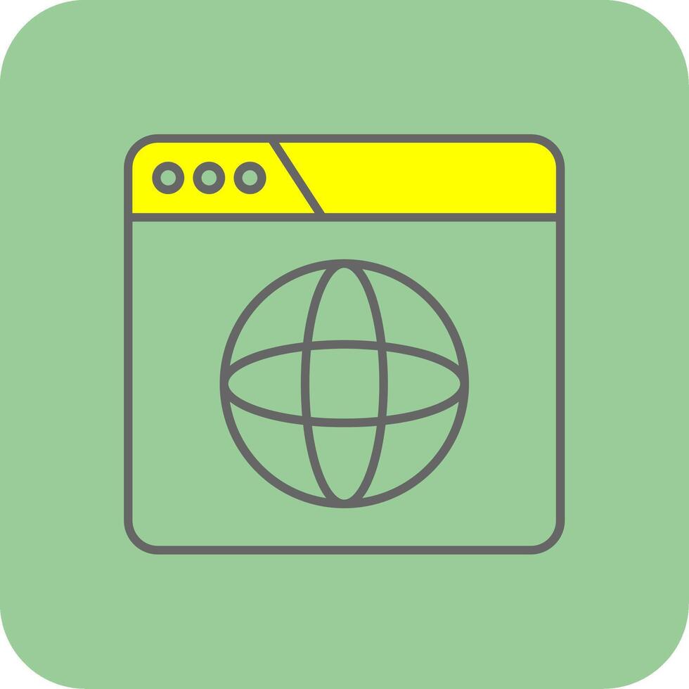 Website Filled Yellow Icon vector