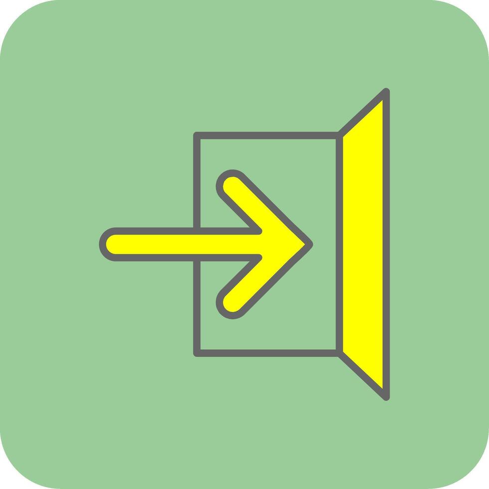 Sign In Filled Yellow Icon vector