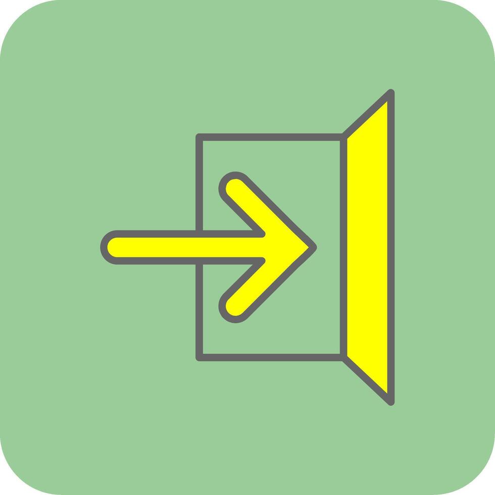 Sign In Filled Yellow Icon vector