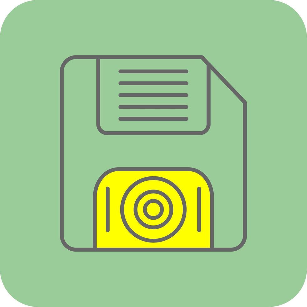 Floppy Disk Filled Yellow Icon vector