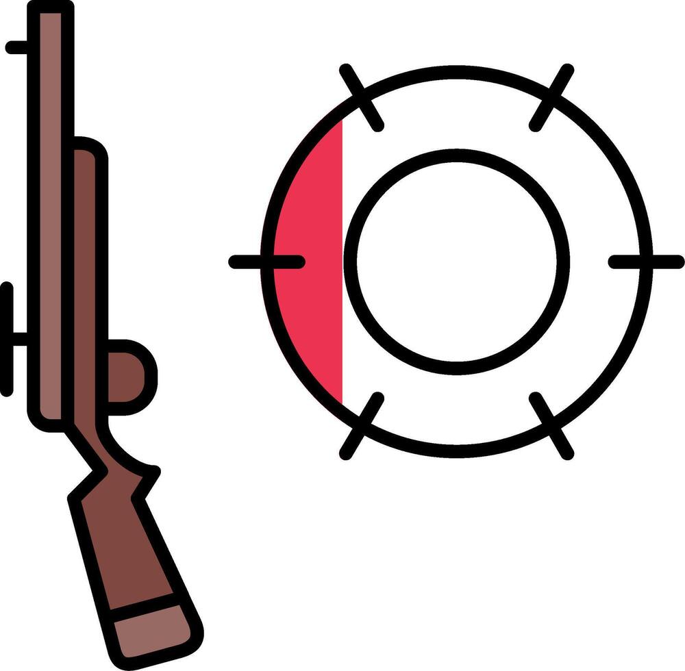 Hunting Filled Half Cut Icon vector