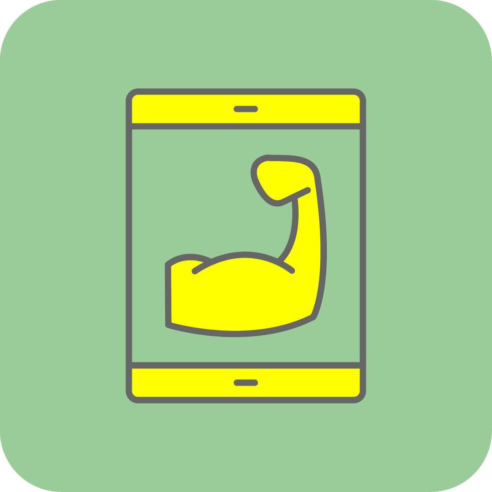 Fitness App Filled Yellow Icon vector