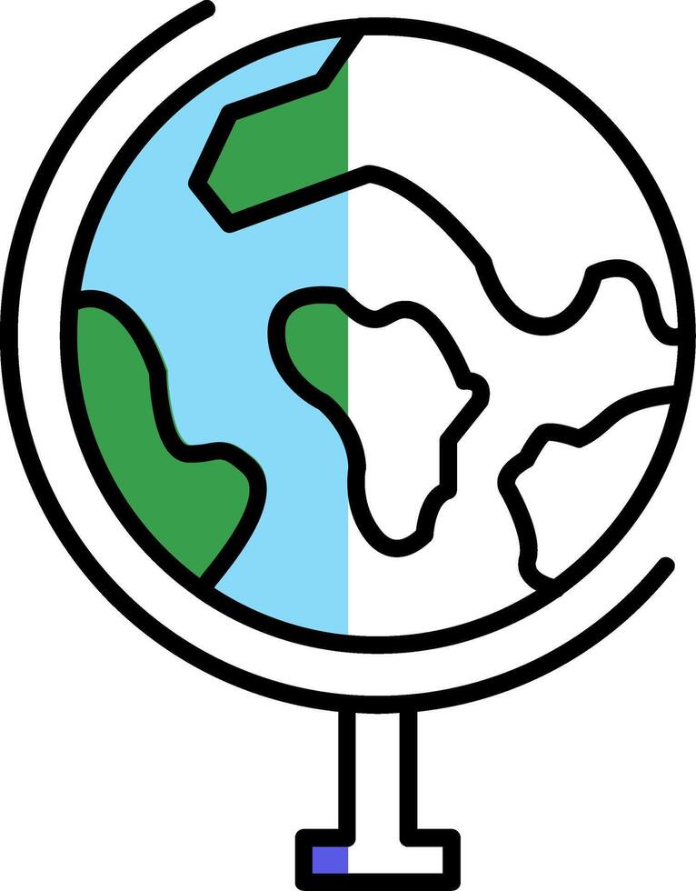 Globe Filled Half Cut Icon vector