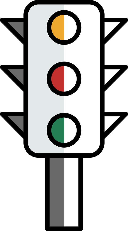 Traffic Control Filled Half Cut Icon vector