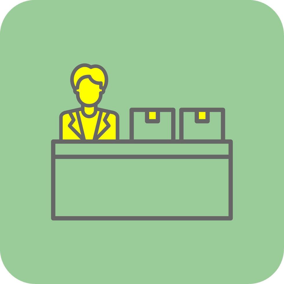 Checkin Filled Yellow Icon vector