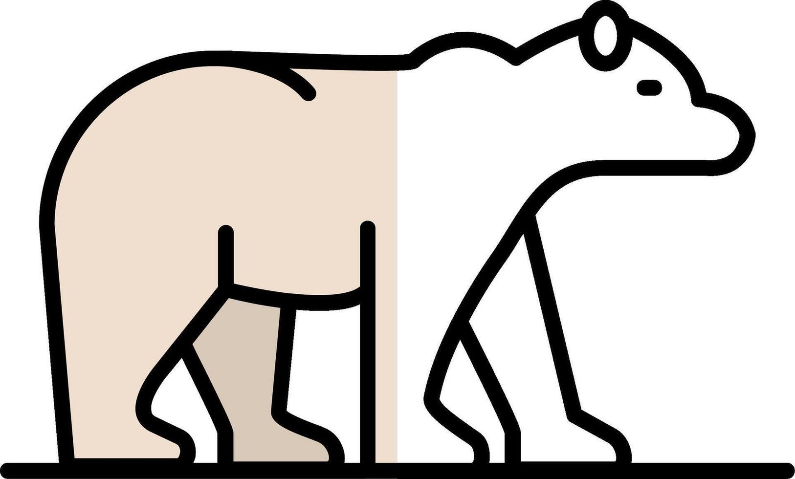 Polar Bear Filled Half Cut Icon vector