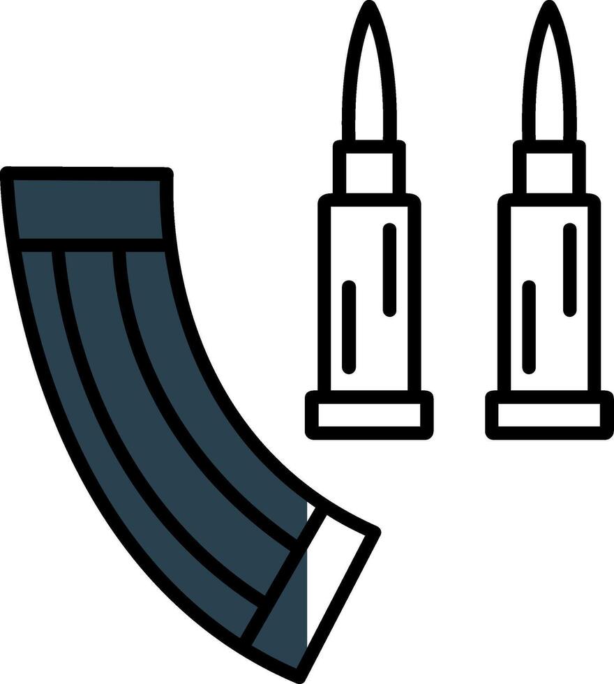 Ammunition Filled Half Cut Icon vector