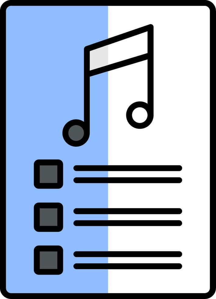 PlayList Filled Half Cut Icon vector