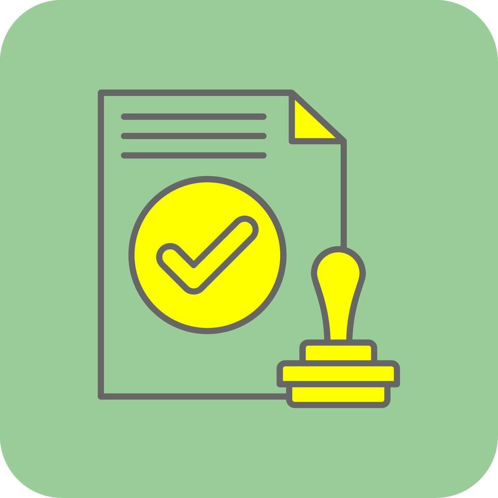 Approval Filled Yellow Icon vector