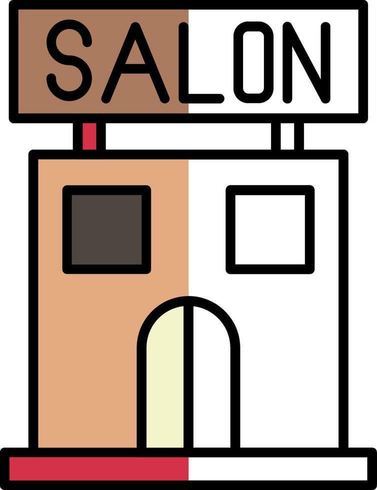 Salon Filled Half Cut Icon vector