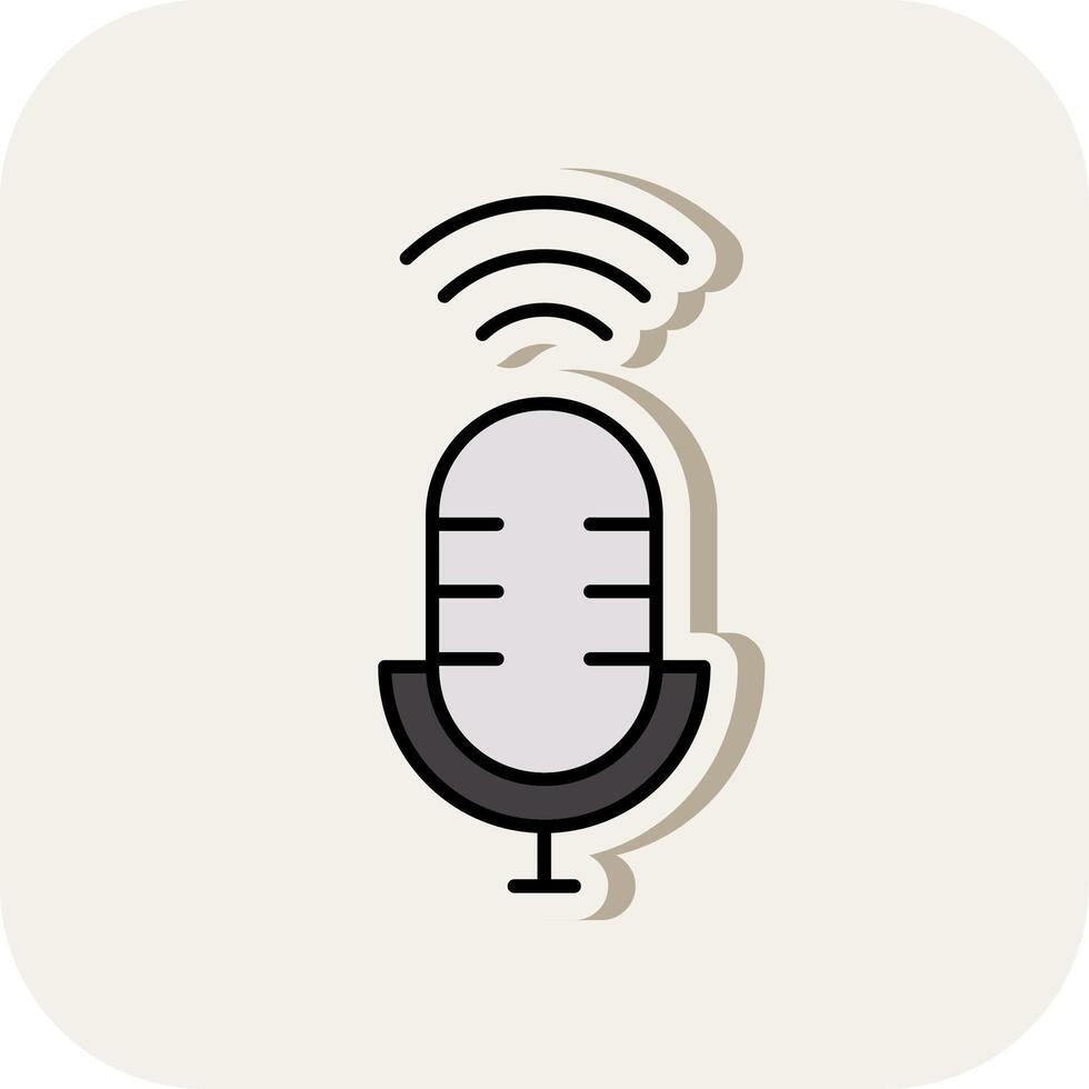 Voice Assistant Line Filled White Shadow Icon vector