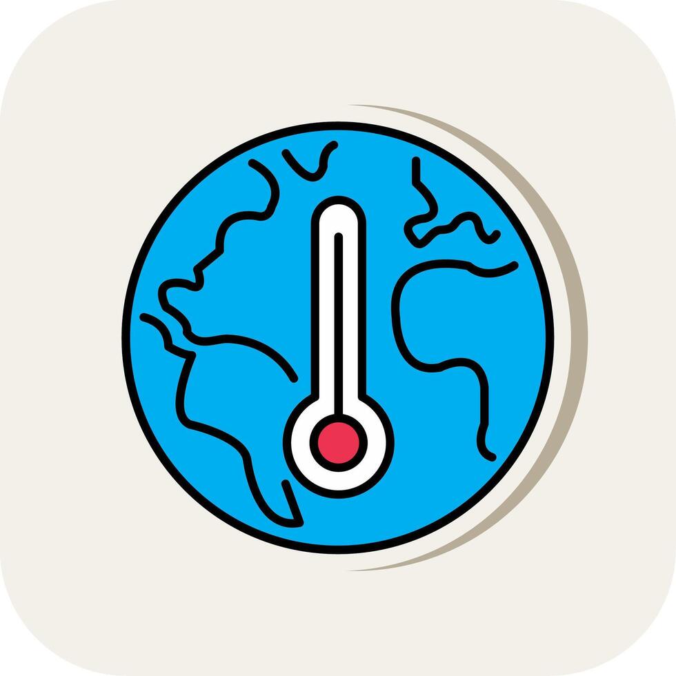 Climate Change Line Filled White Shadow Icon vector