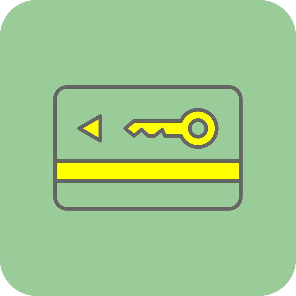 Key Card Filled Yellow Icon vector