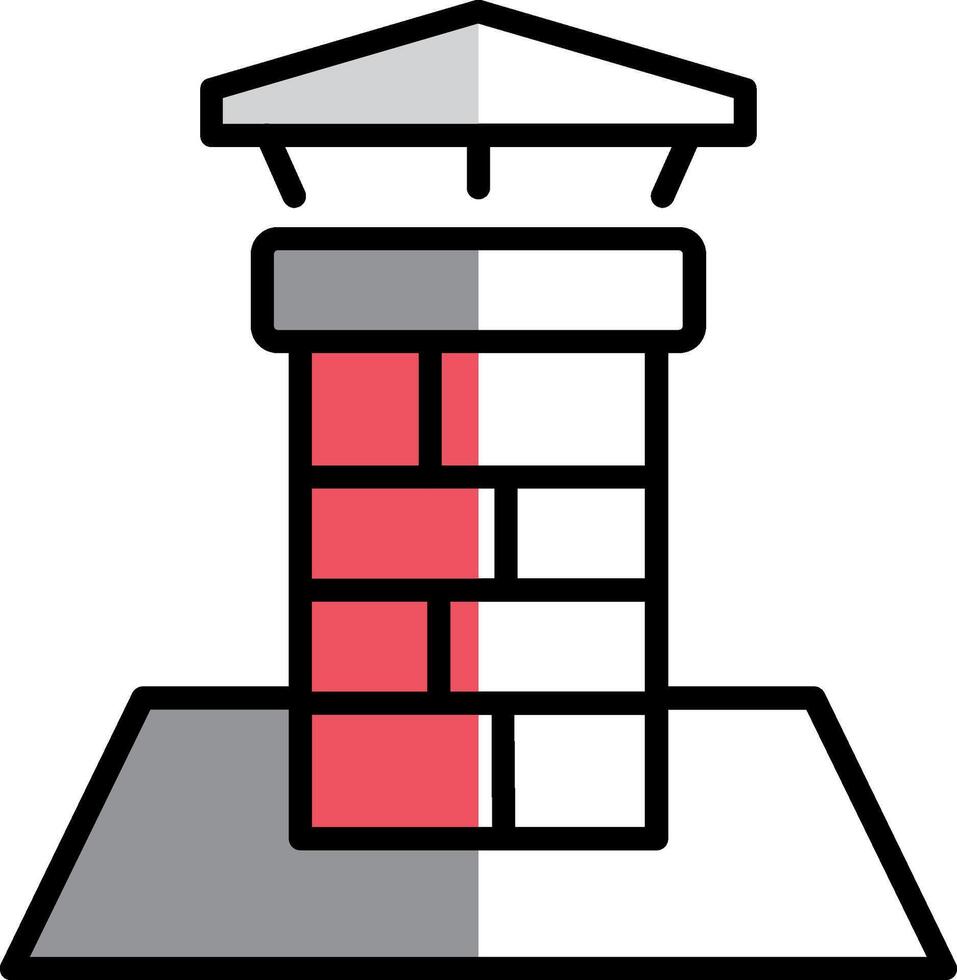 Chimneys Filled Half Cut Icon vector