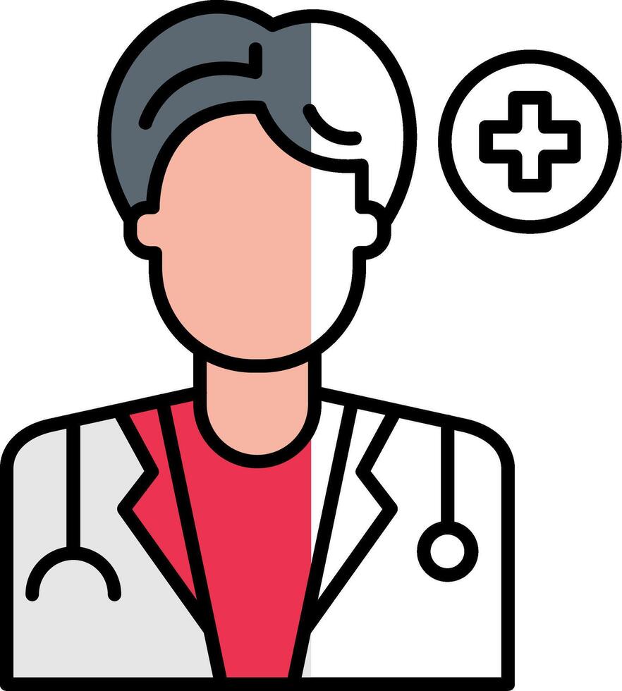 Doctor Filled Half Cut Icon vector