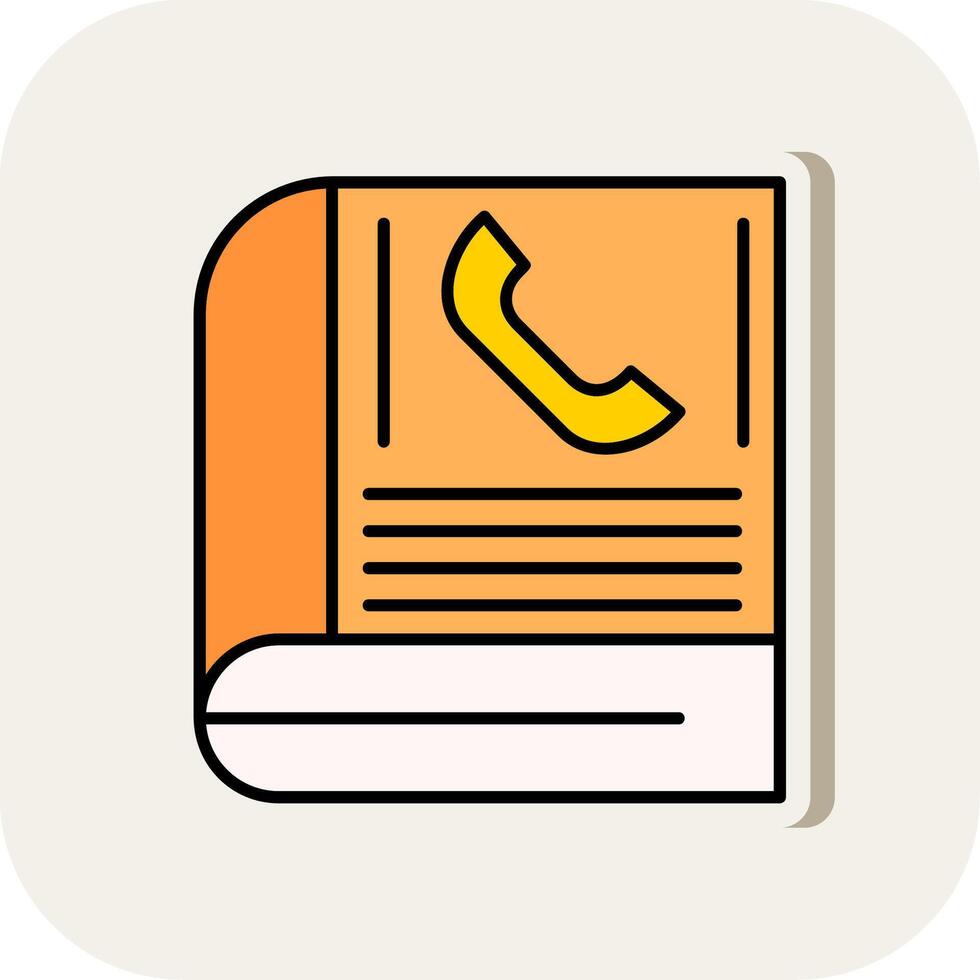 Contact Book Line Filled White Shadow Icon vector