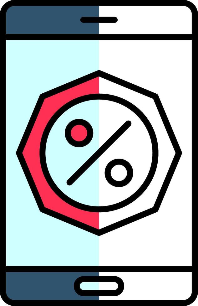 Discount Filled Half Cut Icon vector