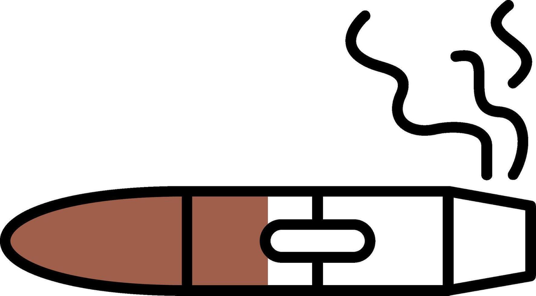 Cigar Filled Half Cut Icon vector