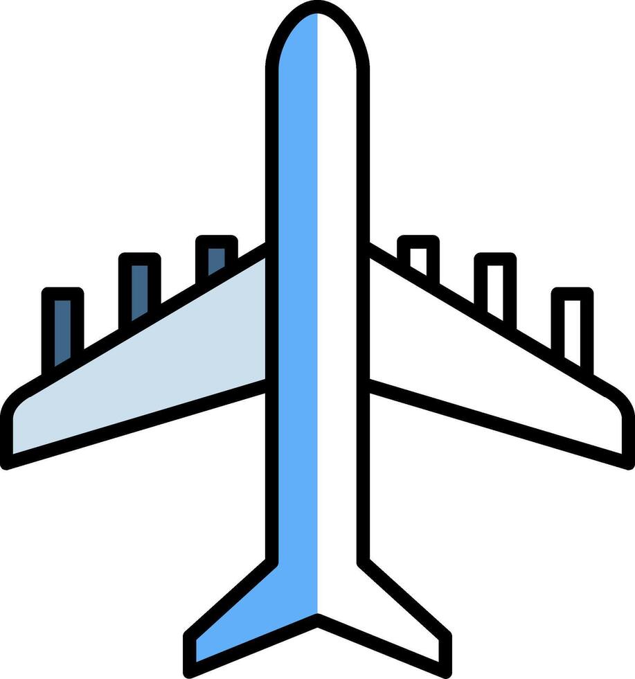 Plane Filled Half Cut Icon vector