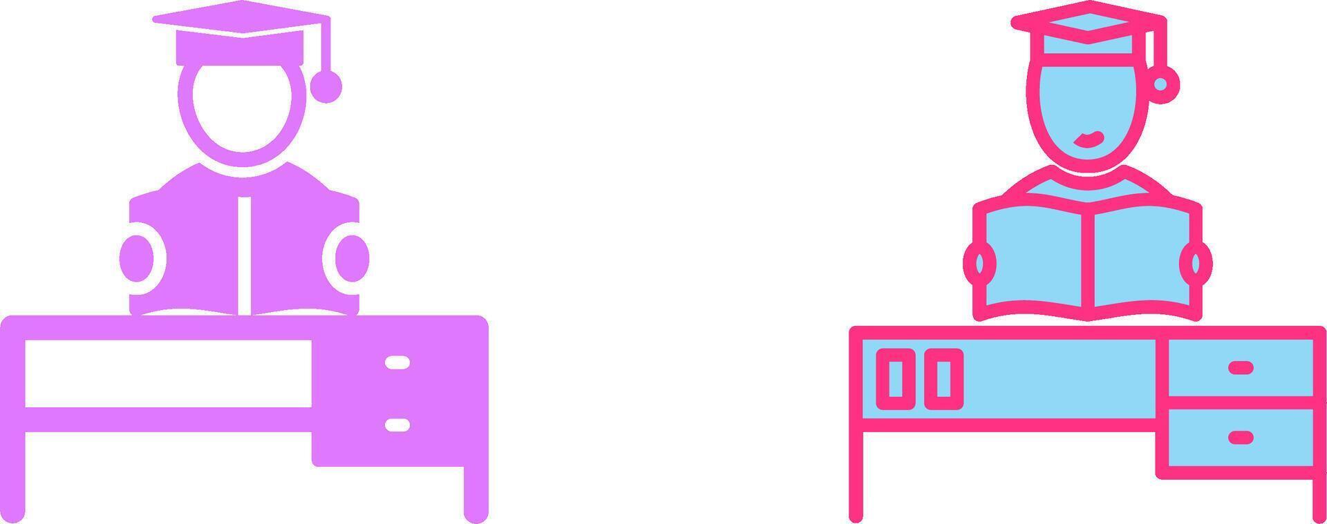 Studying on Desk II Icon vector