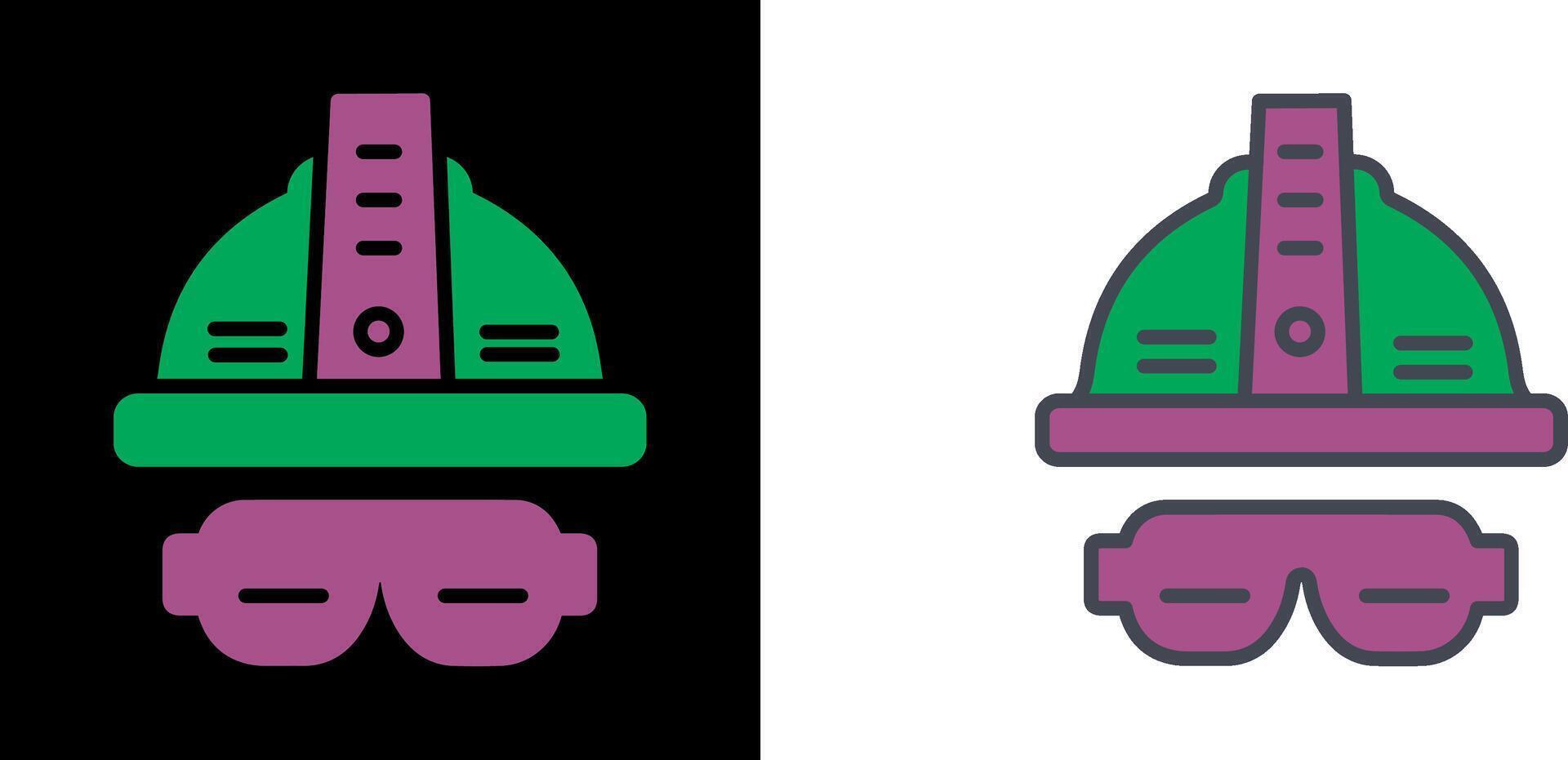 Glasses And Helmet Icon vector