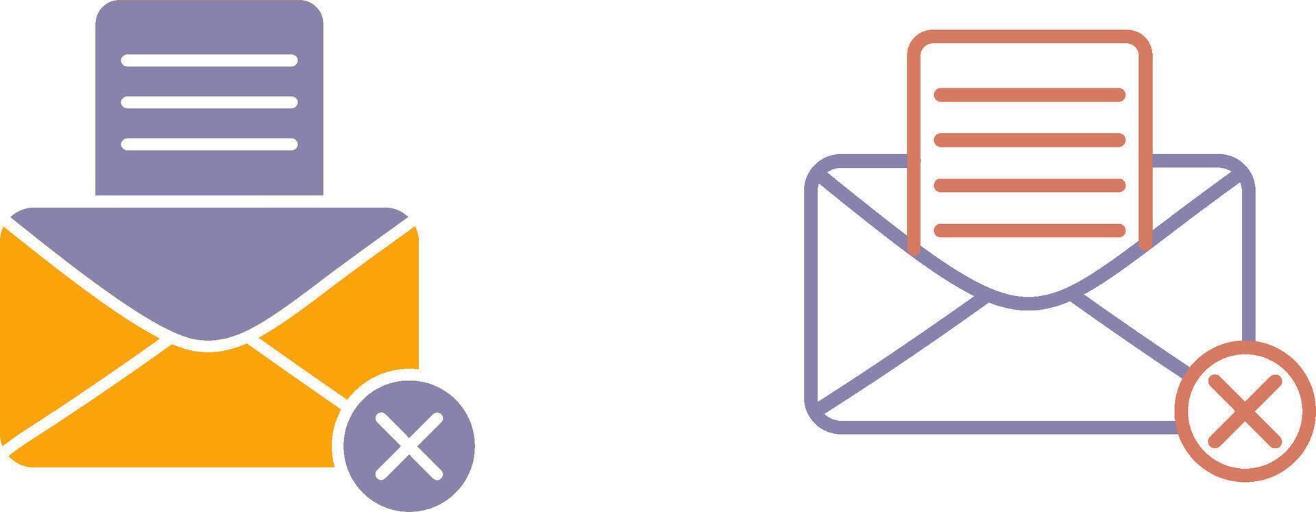 Rejection Of A Letter Icon vector