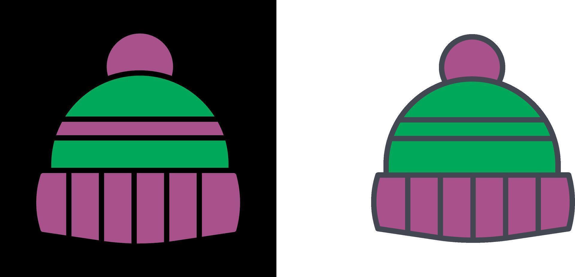 invierno sombrero icono vector