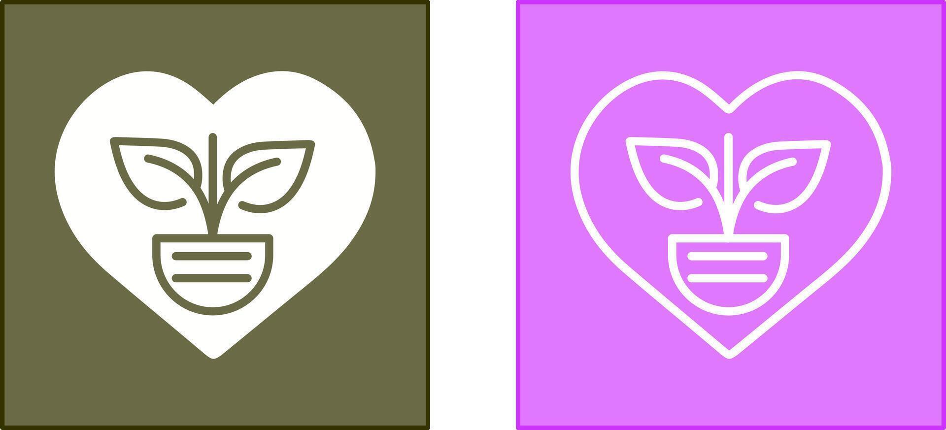 Ecology Heart Icon vector