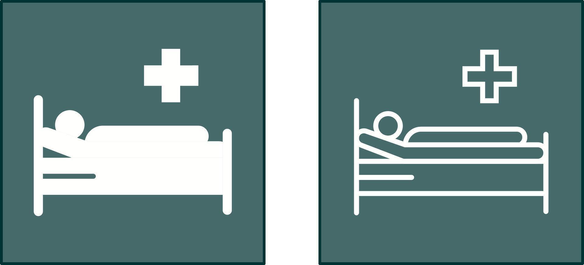 paciente cama icono vector