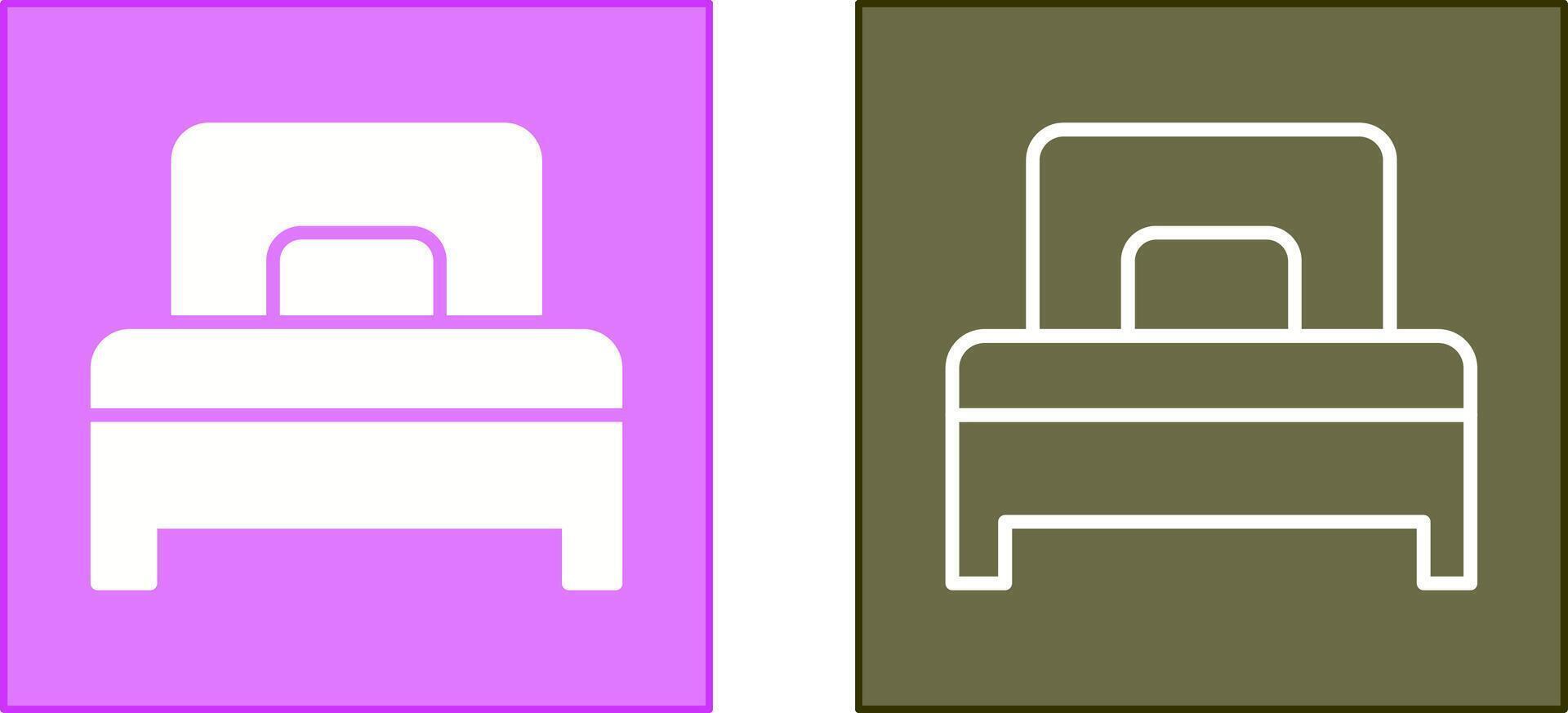 soltero cama icono vector